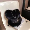 Fox Raccoon Fur Bags Lady girl Handbags High Capacity Women Handbag Soft Fluffy Hand Crossbody Bag FMT-4186