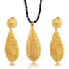 Örhängen halsband Dubai India Gold Women Wedding Girl Pendant Jewelry Set Nigerian African Etiopia Party Diy Charms Gift WS37203a