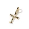 Hip Hop Topbling T Zircon Cross Pendant Halsband Kvinnor Män gåva 18K Real Gold Plated Religion Jewelry