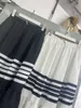 Lyxig kvinnlig designer kjolkläder för damer sommarkvalitet mode stripe tryck stor swing long overskirt dec 22 fw