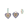 Dangle Earrings Colorful Pastel Enamel Jewelry Fashion Women Girl Multi Piercing Heart Charm Drop Earring