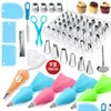 Cake Tools Pastry Onzzles Converter Bag 38-83pcs Set Confectionery Munstycke Rostfritt grädde Bakning Dekorera Tip Sets226y Drop Delivery DHM6N