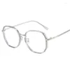 Lunettes de soleil Frames Polygon Shape Femme Fime de lune