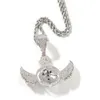 Hip Hop Angel Wings Rotate The Globe Pendant Necklace Full 5A Zircon 18k Real Gold Plated Jewelry