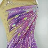 Liuhuo Anpassa rytmisk gymnastik Leotards Girls Women Purple Gradient Competition Artistics Gymnastics Performance Wear Crystals Sleeveless