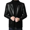 Men's Jackets Fall Men Jacket Faux Leather Motorcycle With Stand Collar Thick Warm Winter For Windproof