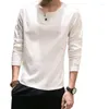 الرجال tirts Mans T-Shirt Button Style Men Long Long Tshirt Fashion Dasual O.