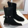 Boots Shoes Booties Footwear Style Iron Ankle Black Leather Luxury Designer Chunky 35-41