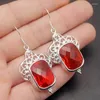 Dangle Earrings Hermosa جميلة اللون الأحمر العقيق للنساء المجوهرات الموضة 2 بوصة ME006