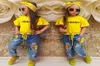 Bébé filles vêtements d'automne d'été costumes jaunes lettre à manches courtes t-shirt jeans bande 3pcseset pantalons ballons pantalons kids cl5843776