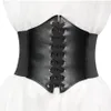 Ceinture corset large courroie de cuir PU cummerbunds sangle pour femmes élastique serrée haute taille mincer