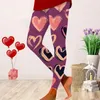 Women's Leggings Valentine's Casual Printed Yoga Pants Cotton Slip Shorts