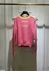 Tricot de tricot pour femmes pulls designer ch chreurs européens concepteurs de cachemire contraste rose pull de cachemire