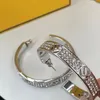 Hoopoorringen met letter F diamanten goud en zilver voor dame dames feest bruiloftsliefhebbers geschenkbetrokkenheid sieraden bruid267s