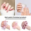 False Nails Color Nail Wraps Stylish Patterned Self-adhesive Gel Strips For Diy Art Manicure Kit Women Girls