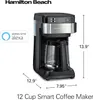 Hamilton Beach Works with Alexa Smart Coffee Maker, Programmable, 12 Cup Capacity, Black and Stainless Steel (49350)