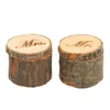 Sachets de bijoux 2pcs Mr Mme Shabby Chic Rustique Rustique Banneau d'oreiller en bois en bois