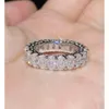 Deft Oval Cut Moissanite Eternity Ring Band 18K White Gold VVS Ring Silver VVS Clarity Alta qualidade Pedra solta