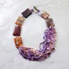 Colliers lii ji vraie pierre violette Agate perle ametrine Collier State Big Collier 59cm Femme Bijoux Party Gift