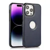 Logo Hole Business Ultra Slim Leather Case voor iPhone 15 14 13 11 Pro Max 12 XS XR X 15Pro I Telefoonhoesjes Back Cover 100pcs