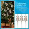 Fleurs décoratives 10 pcs Imitation de Noël baies couronne de fausses baies de baies branches d'arbre pour décoration mousse paillette artificielle