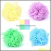 Baignoires Brushes Sponges Scurbers 100pcs Couleurs MTI 15g Sponge Sponge Pouf Loofahs Nylon Mesh Brush Ball Lace Edge 1208 V2 Drop Deli Dhdur