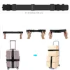 Duffel Bags Luggage Straps 2 PCS High Elastic Suitcase Belt With Anti-Pinch Buckles Travel Accessories One Short And Long Black