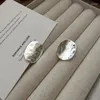 Orecchini per borchie S925 Sterling Silver Oval irregolare con giapponese Ins Blogger Design di nicchia Cool e strutturato geometrico