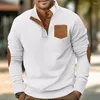 Men's Hoodies Stand Collar Sweatshirt Baggy Casual Pullover For Outdoor Sports Long Sleeve Top Various Colors Available