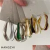 Hoop Huggie Hie Hangzhi 2022 francese geometrico vintage geometrico Drip olio Orecchini in metallo Gioielli di gioielli Fashion Gioielli per donne L dhrxz