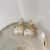 Boucles d'oreilles en peluche imitation de la boule de mode Perle Drop micro-inlay Zirconia femmes bijoux beaux boucles d'oreille de fête quotidienne