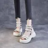 Sandals Women's Shoes On Sale 2023 High Quality Open Toe Summer Solid Color Zipper Ladies Platform