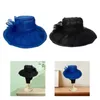 Brede rand hoeden zomer charmante hoed thee feest zon casual mesh fascinators voor rekwisieten prom cocktailreizen