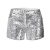 Damen -Shorts Frauen glänzende PADEL Casual Pocket Elastic Taille Mini Dance Short Hosen Baggy Comfy Clubwear Mujer Cortos