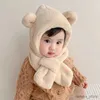 Szaliki owijają kreskówki Pluszowy szalik szalik zima ciepłe ochronę ucha szaliki dla niemowląt malucha czapki urocze niedźwiedzie