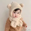 Sciarpe avvolgono cartone animato cappello peluche di peluche sciarpa inverno protezione per le orecchie calde sciarpe per neonati beanie da bambino grazioso orso per ragazzi ragazze cofano cofano