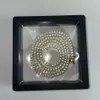 Naszyjnik tenisowy Bling Szerokość 5 mm szterling Sier prawdziwy złoty okrągłe okrągłe łańcuchy diamentów moissanite