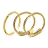 Luxury Brand man Titan Open braid Cuff charm bangle Titanium stainless steel Adjustable bracelets bangles for men women jewelry229v