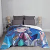 Blankets Comfort Kamisato Ayaka Blanket Accessories Sofa Decorative Genshin Impact Throw Warm Flannel For Couch