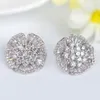 Stud Earrings Zlxgirl Jewelry Rhodium Silver Color Wedding Flower Earring Metal Copper Pave Zircon Piercings