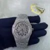 Helt isad ut hiphop -certifierad D VVS Moissanite Diamond Steel Body Automatisk handgjorda Watch Best Ratest