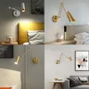Lâmpada de parede luminária swing de braço longo com sensor de toque para a sala de estar de cabeceira de cama de casa de decoração interna iluminação