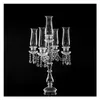 Candle Holders Wholesale Tall K9 5Arms Crystal Glass Candelabra Decorative Wedding Decoration Centerpieces For Home Drop Delivery Gar Dh42O