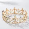 Metal Crowns And Tiaras For Men Royal Full King Crown Prom Party Hats Costume Cosplay Hair Accessories Gold Clips & Barrettes318r
