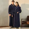 Men's Sleepwear Men's Winter Bathrobe Long Sleeve Warm Turn Down Collar Man Fluffy Bath Robe With Sashes Solid Fleece Dressing Gown For Male T231223