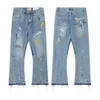 Mäns jeans designer jeans byxor rippade män grundläggande för kvinnor mode retro gata slitit löst casual bootcut hole mens byxor m -2xl3p9q