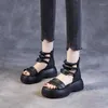 Sandals Women's Shoes On Sale 2023 High Quality Open Toe Summer Solid Color Zipper Ladies Platform