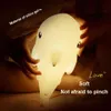 Shark Night Light Touch Sensor Soft Silicone Lamp schattig dier voor babyjongen kinderen kamer decoratie USB oplaadbare 7 kleuren W220328W