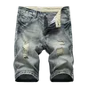 Novo design destruído jeans angustiado calças de trabalho dos homens rasgados curto angustiado calças curtas calças jeans para man5244506