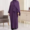 Roupas étnicas eid vestido muçulmano mulheres abaya kimono khimar hijab vestidos sólidos kaftan kebaya ramadan abayas jilbab robe longo islã